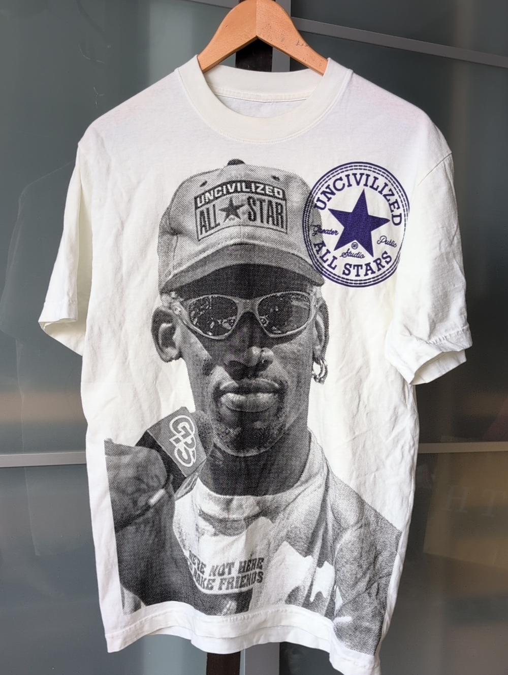 Uncivilized White Graphic Men's T‑Shirt - Small